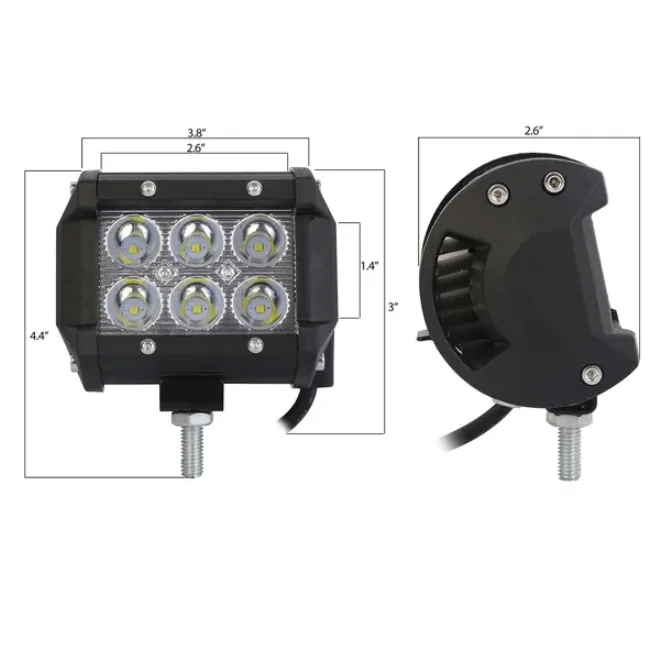 4 PCS 4in 18W Dual Row LED Spot Light Pod Cube Light view 3