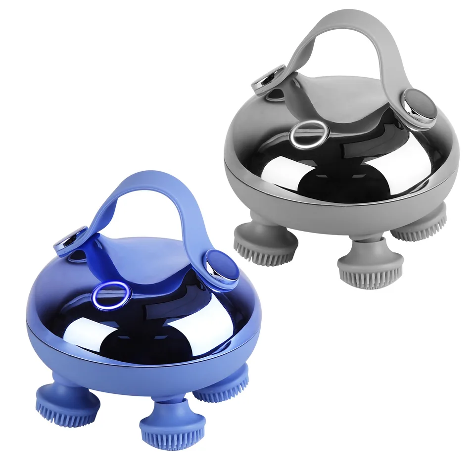1Pc Electric Scalp Massager Rechargeable Head Mssager IPX7 Waterproof Dog Cat Massager With Red Light 3 Modes 3 Types Of Massage Claws For Men Women Elders