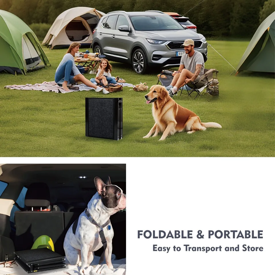 Dog Ramp For Car 71 Long 19.5 Wide Portable Dog Ramps For Large Dogs With Non-Slip Rug Surface Dog Car Ramp For SUV Car Truck, Folding Dog view 4