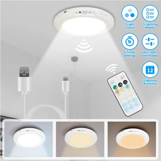 Rechargeable Motion Sensor Ceiling Light view 2