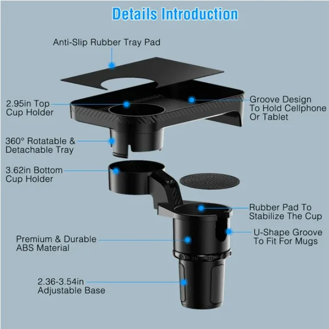 Rotating Car Bottle Holder Expander Adapter view 3