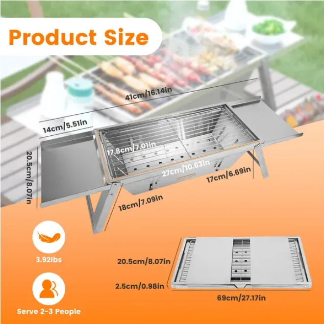 3 In 1 Foldable Charcoal Grill view 3