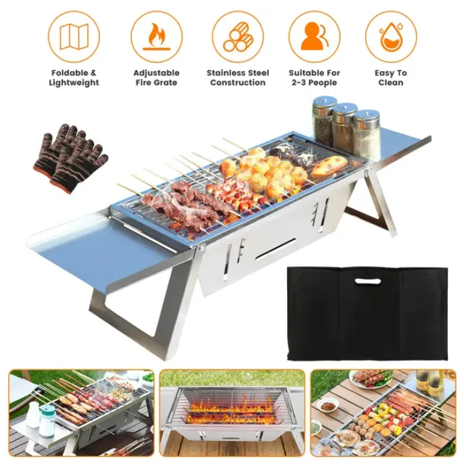 3 In 1 Foldable Charcoal Grill view 2