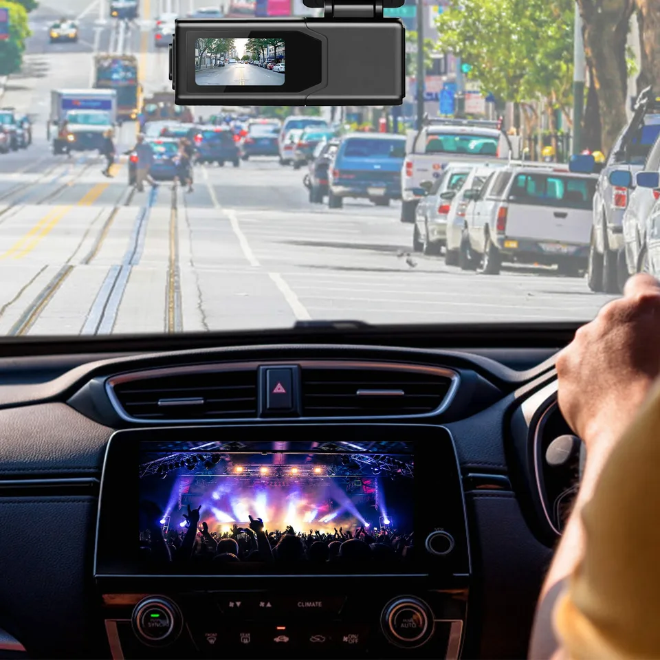 1Pc 2K HD Front Dash Cam For Car With IPS Screen Night Vision Loop Recording Included 32G Storage Card 140 Degree Wide Angle WiFi App Control Front Dashcam view 2