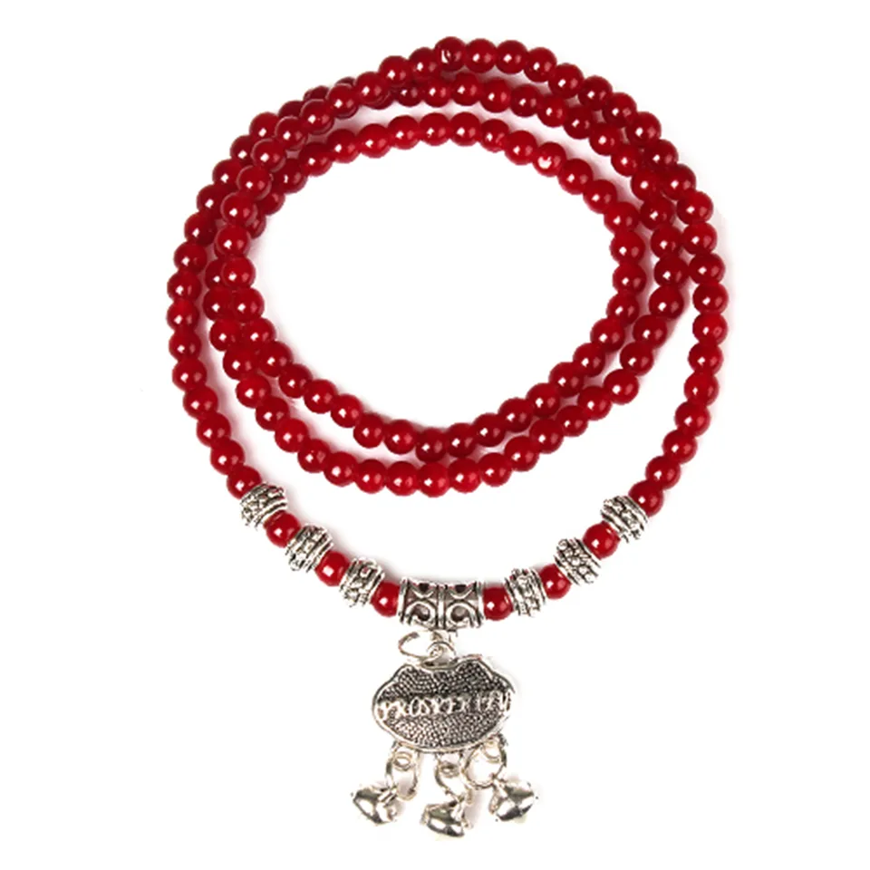 Red Agate Beaded Good Lock Bracelet view 3