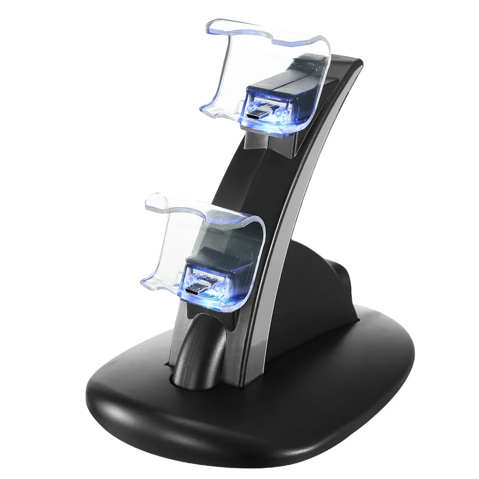 Charging Dock Station Dual Micro USB Charger Stand For PS4 Pro-PS4 Slim Gamepad Controller Handle Charging Station With Blue Indicator Game view 4