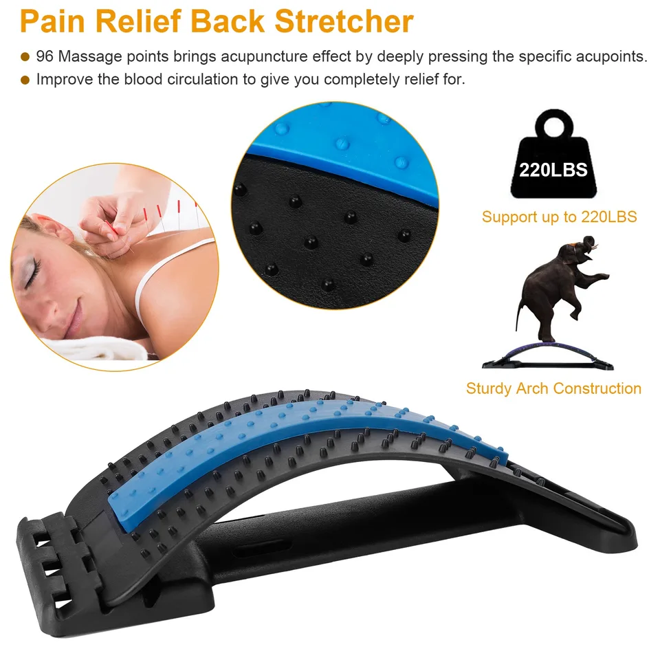 Back Massage Stretching Device Multi-Level Lumbar Spinal Support Stretcher Herniated Disc Upper Lower Back Pain Relief view 4