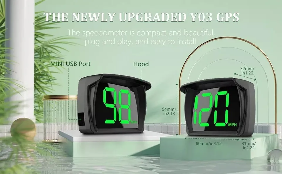 New HUD Car Head-up Display MPH Speed Display 3-inch Multi-function LCD MPH Dashboard view 4