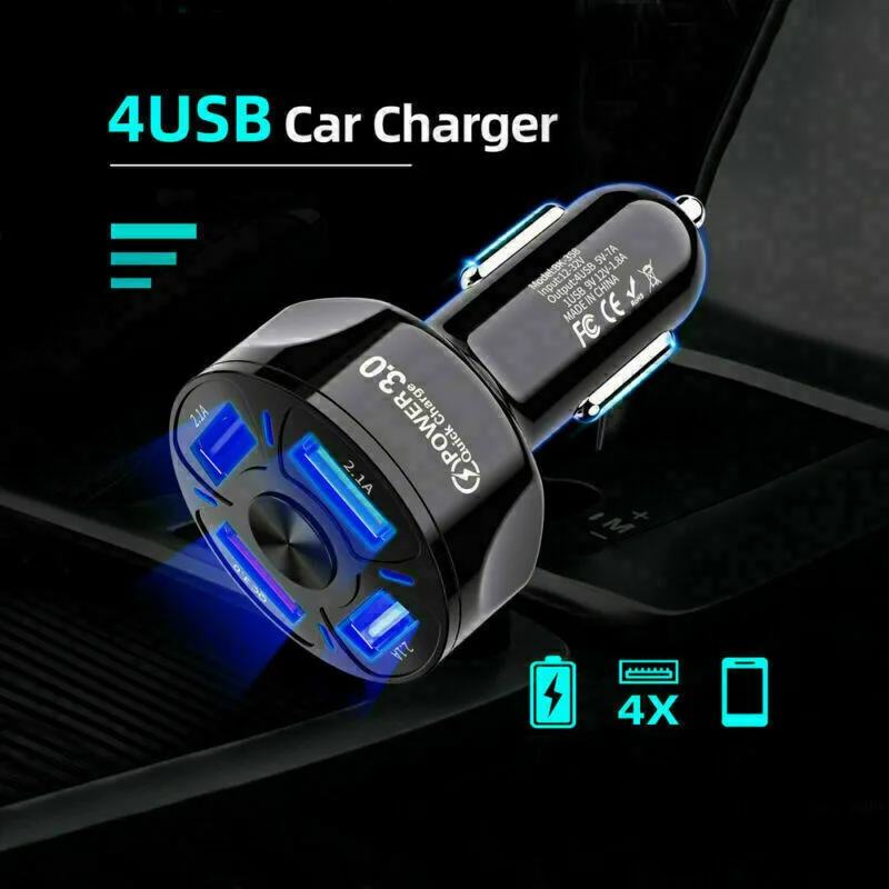In-Car 4Ports USB Car Charge 45W Mini Fast Charging For Phone Charger Adapter view 2