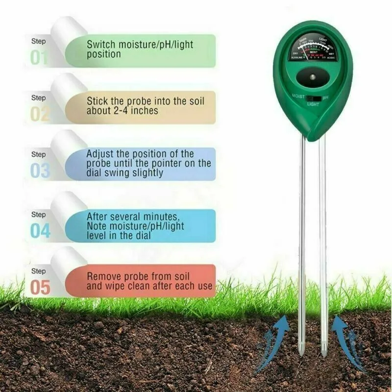 3 In 1 PH Tester Soil Water Light Test Meter For Garden Plant Seeding view 3