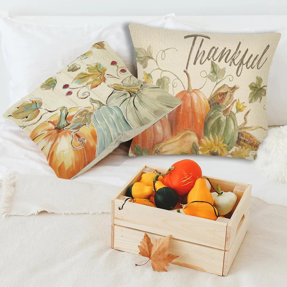 4PCS Thanksgiving Pillow Covers view 3