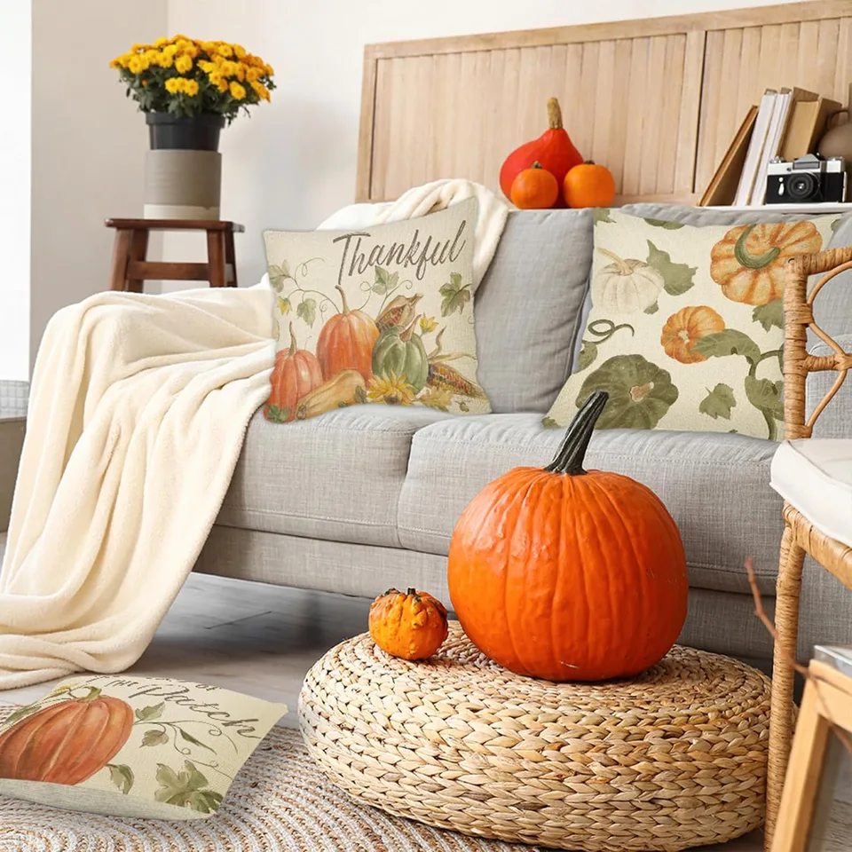 4PCS Thanksgiving Pillow Covers view 2