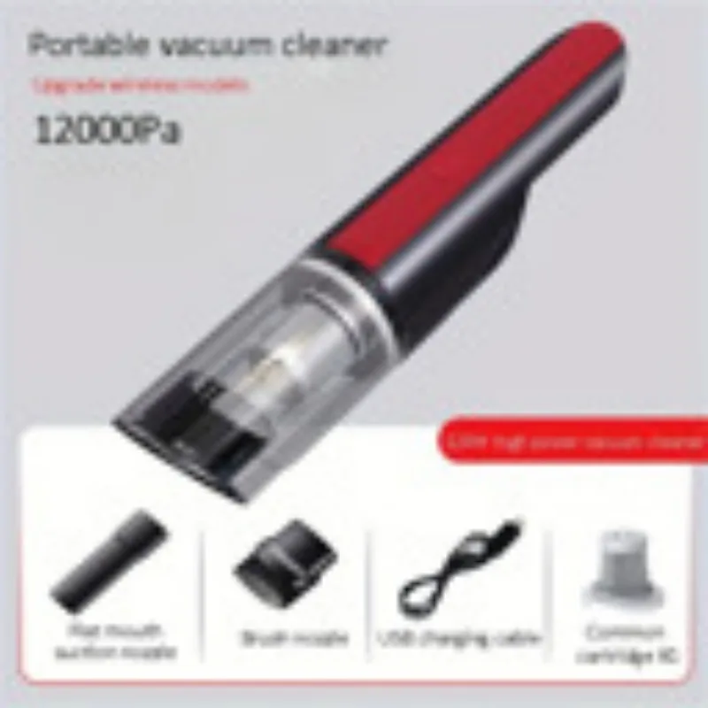 Wireless Red Car Vacuum Cleaner Wireless Car With Strong Suction Handheld Vacuum Cleaner Small Mini Rechargeable Home Vacuum Cleaner view 3
