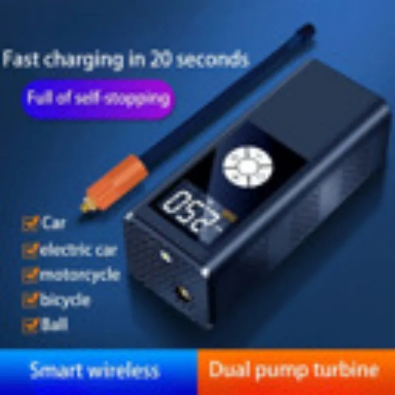 Wireless Car Inflatable  High-power Portable Intelligent Digital Display Inflatable Treasure Multi-function Wireless Charging view 2