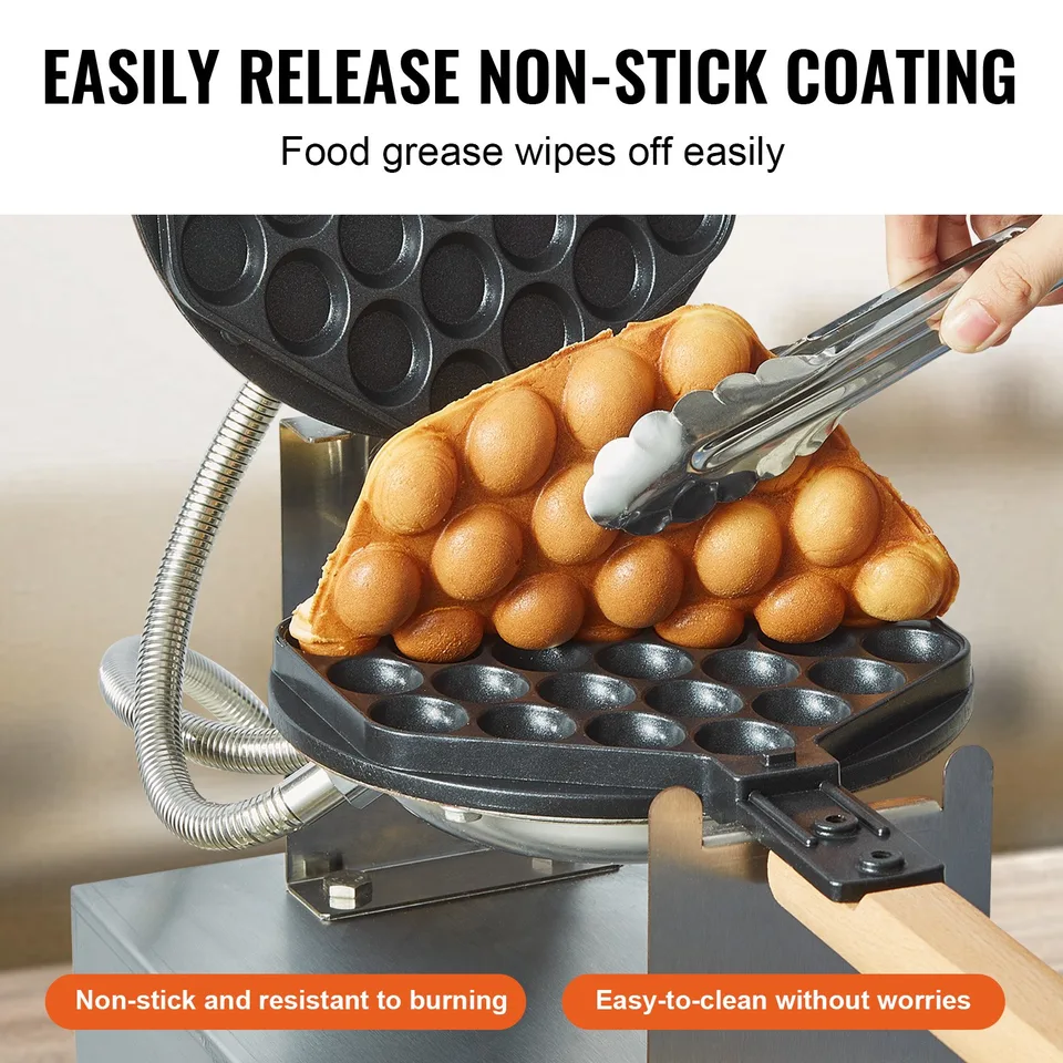 Commercial Bubble Waffle Maker Egg Pancake Baker Machine 1400W Non-Stick view 3