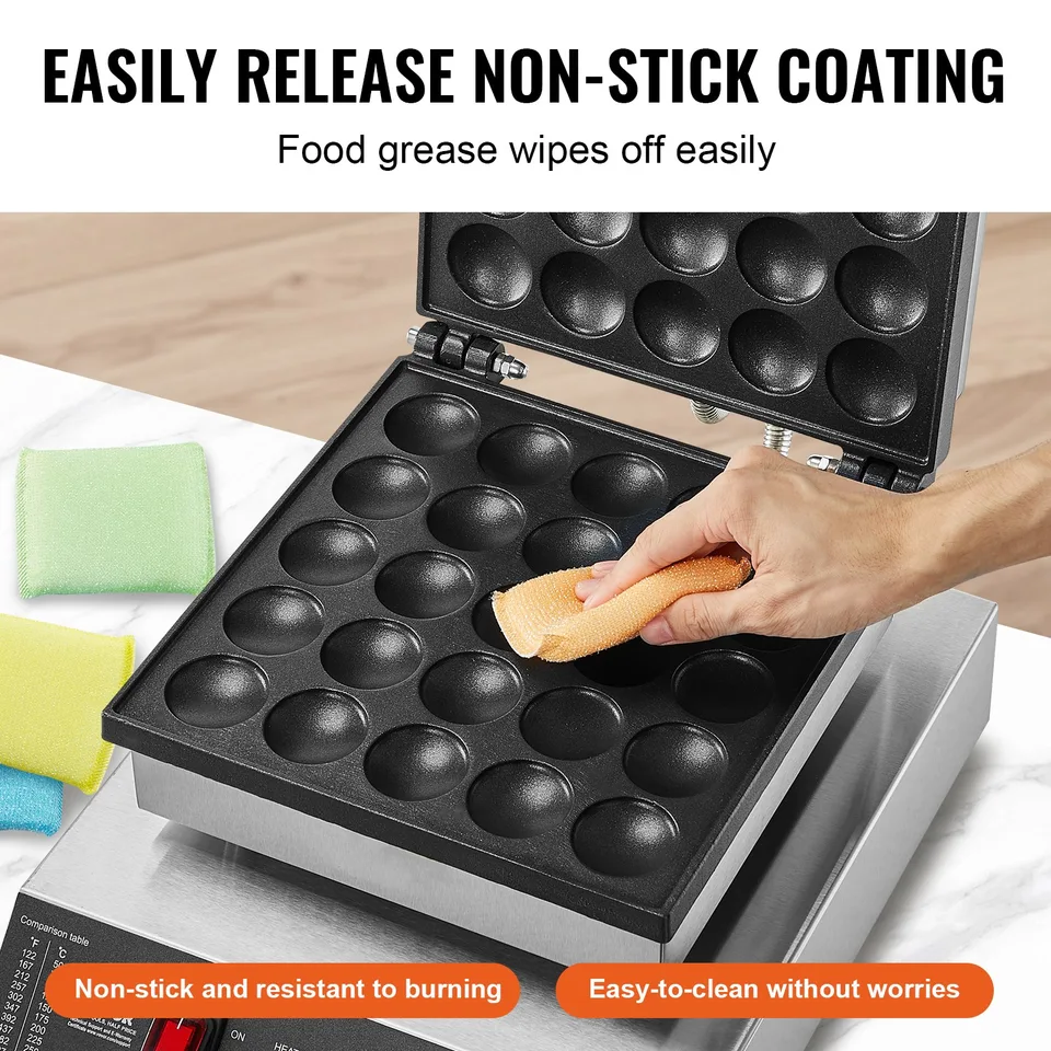 25PCS 43mm Mini Dutch Pancake Maker Commercial Dorayaki Baker 1700W view 4
