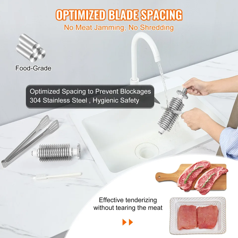 Commercial Meat Tenderizer, Heavy Duty Stainless Steel Kitchen Tool With Handle, Meat Tong, And Cleaning Brush, 450W Electric Meat Tenderizer Machine For Beef, Turkey, Chicken, Pork, And Fish view 4