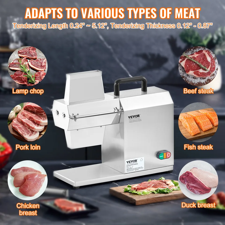 Commercial Meat Tenderizer, Heavy Duty Stainless Steel Kitchen Tool With Handle, Meat Tong, And Cleaning Brush, 450W Electric Meat Tenderizer Machine For Beef, Turkey, Chicken, Pork, And Fish view 2
