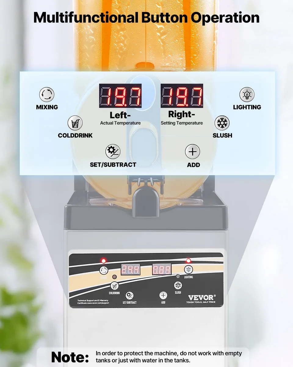 Commercial Slushy Machine 15L Margarita Smoothie Frozen Drink Slushie Maker view 4