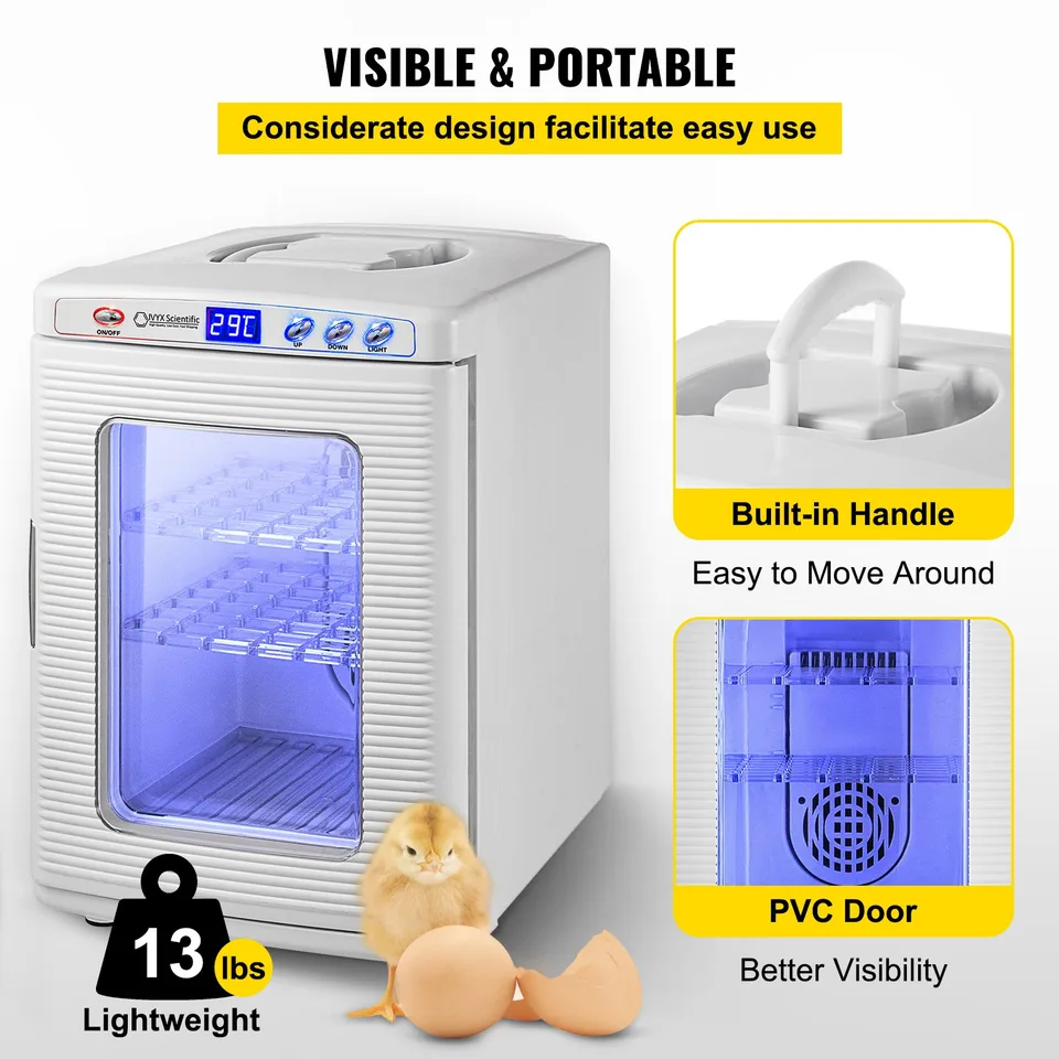 White Reptile Incubator 25L Scientific Lab Incubator Digital Incubator Cooling And Heating 5-42°C Reptile Egg Incubator 12V/110V Work For view 3