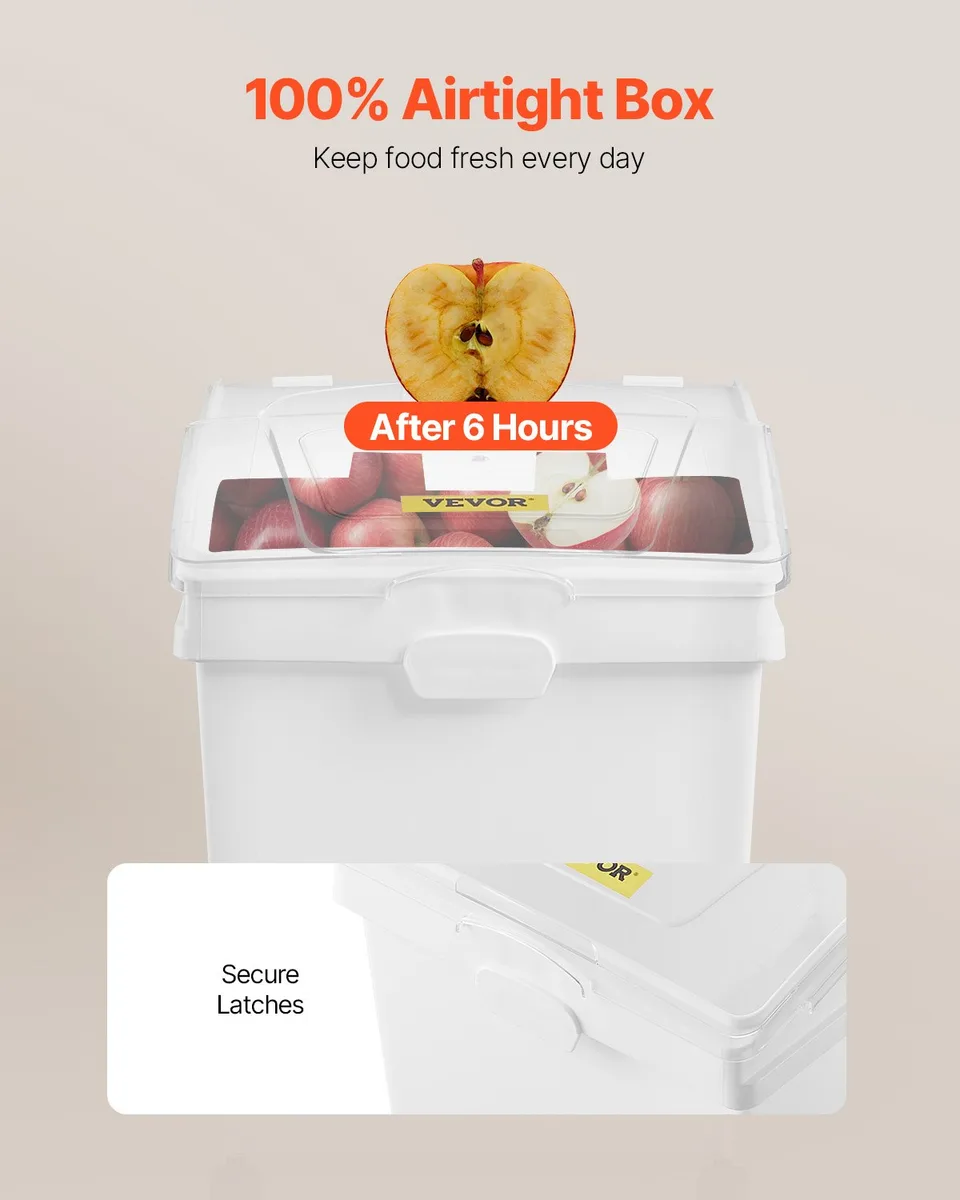 Ingredient Bin, 10.5 Gallons Capacity Ingredient Storage Bin, PP Material Flour Bins On Wheels, White Shelf Ingredient Bin With Scoop And view 4