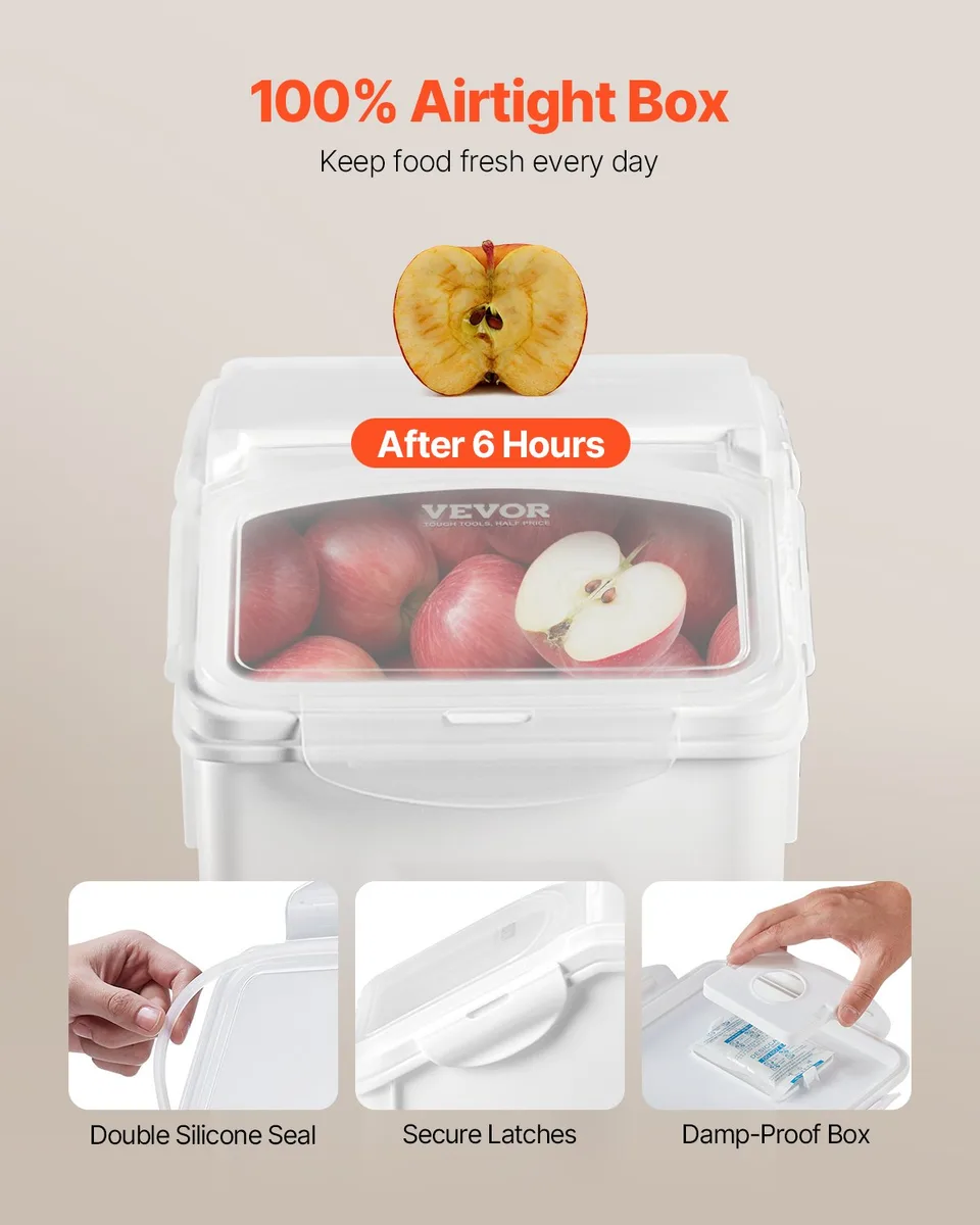4.5 Gal/20L Large Ingredient Storage Container Airtight Kitchen Flour Bin view 3