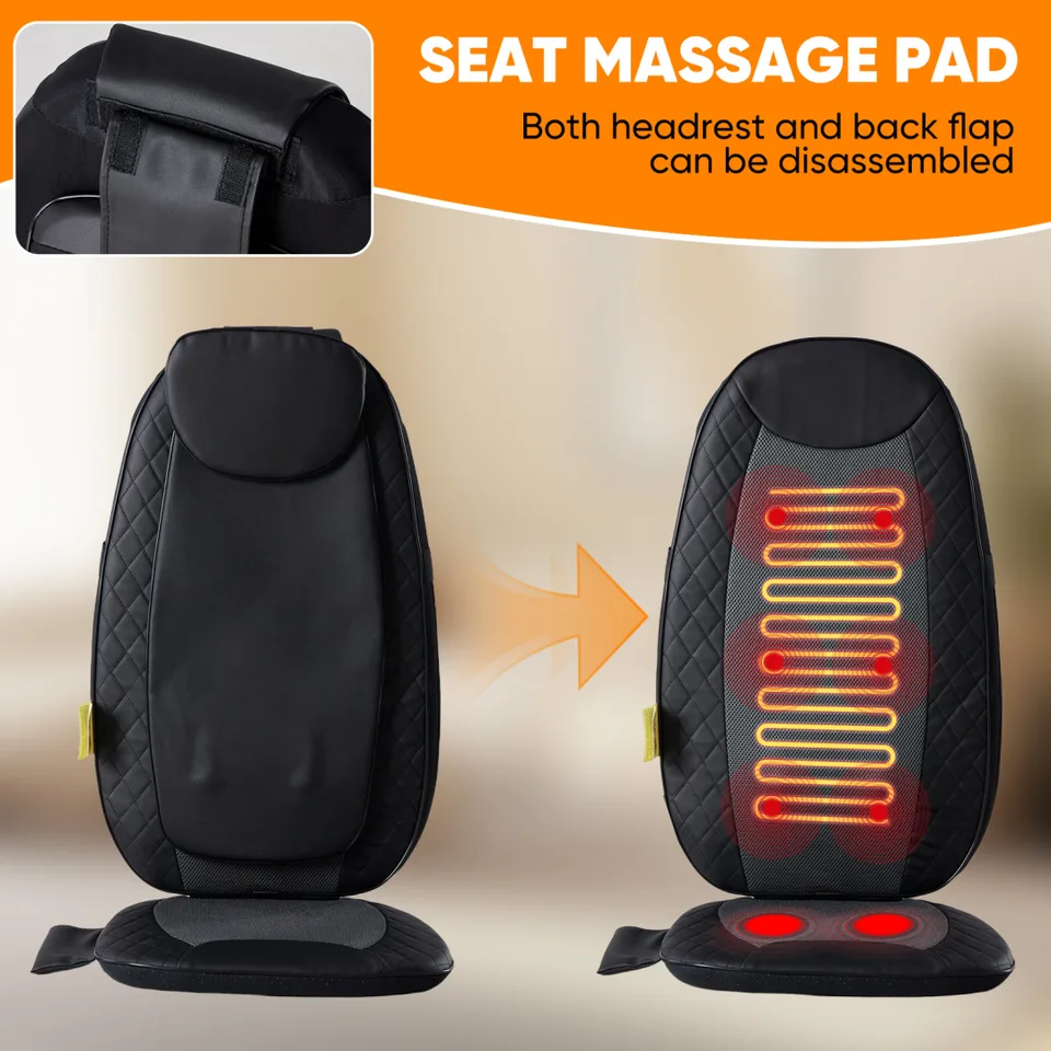 Back Massagers, Vibrating Heating Pad For Back, Massage Chair Pad For Pain Relief Deep Tissue view 4