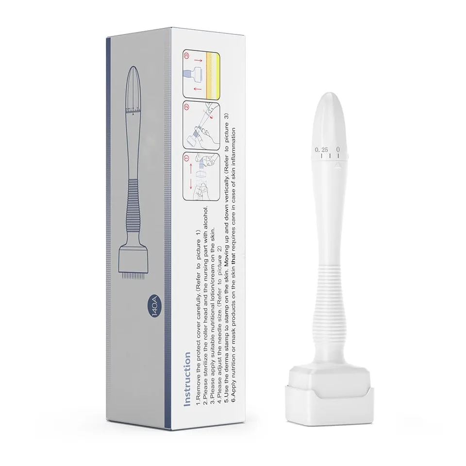 Microneedles Derma Roller - Microneedling Stamp 0.25 Mm, Micro Needle Skin Care Tool For Men And Women Home Use
