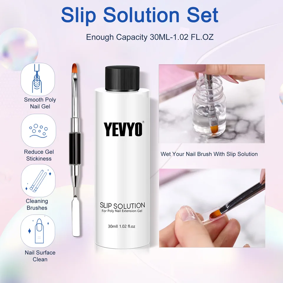 6 PCS Polygel Nail Kit With UV Nail Lamp, Slip Solution, Top Base Coat, Builder Nails Art Tools For Beginners view 3