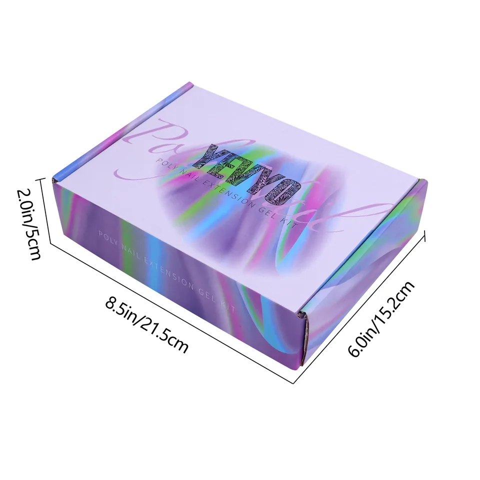 6 PCS Polygel Nail Kit With UV Nail Lamp, Slip Solution, Top Base Coat, Builder Nails Art Tools For Beginners view 2
