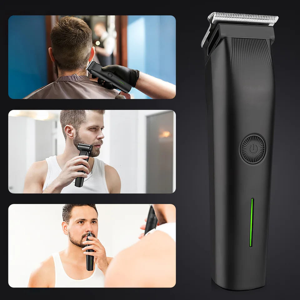Beard Trimmer, 3 In 1 Hair Clippers And Mens Grooming Kit, Face, Nose, Ear Hair Trimmer - Black view 3