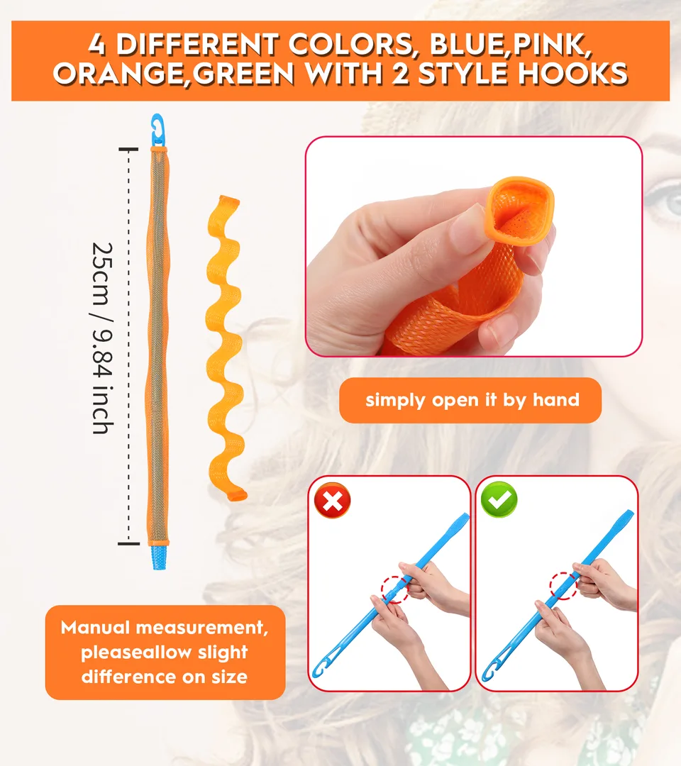 Heatless Hair Curlers Wave Curls Styling Kit For Women Girls On Hair Care - 30 Pcs - 6 Colors view 2
