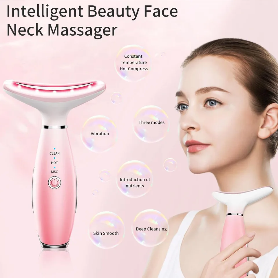 Neck Face Massager, Skin Care Face Massage Tool, 3-in-1 Facial Massager, Face Sculpting Tool With Thermals, Vibration view 4