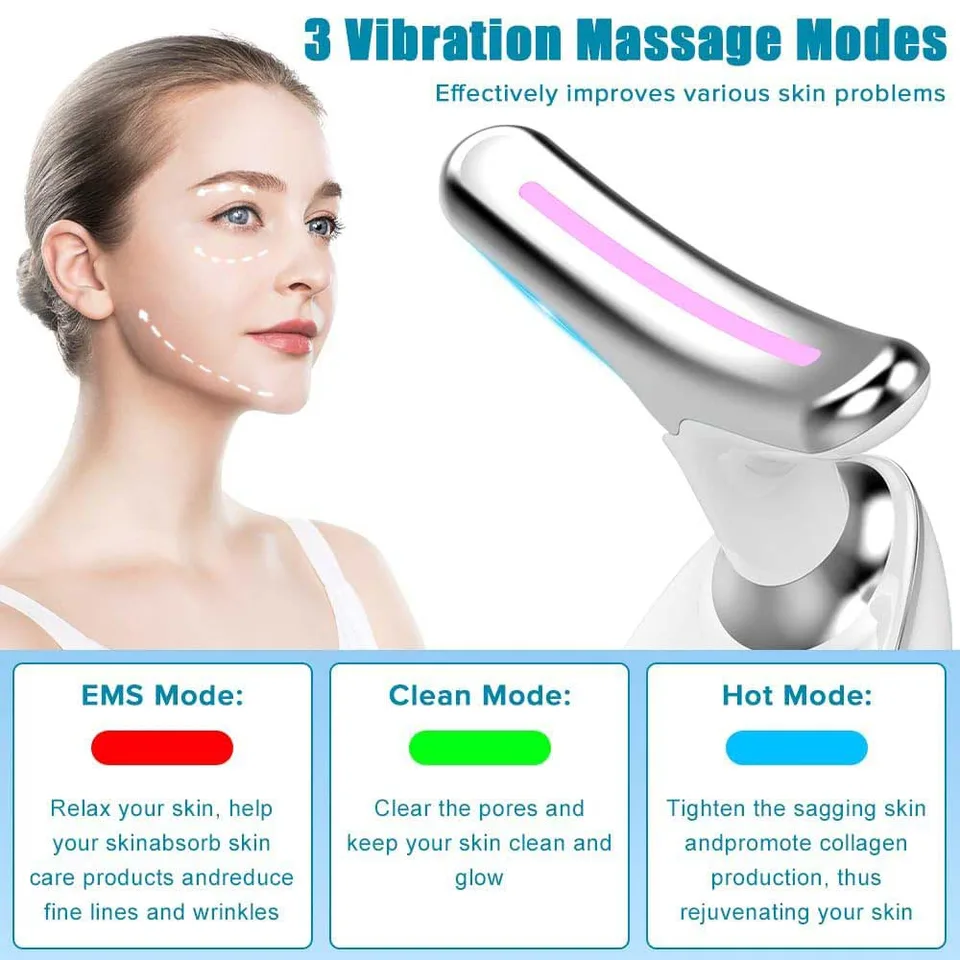 Neck Face Massager Face Sculpting Tool 3 Colour Modes And Vibration For Facial Massager For Double Chin view 4