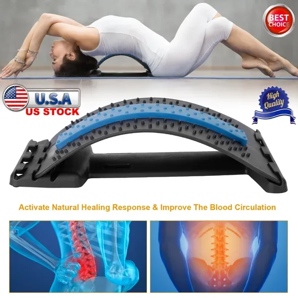 Back Massage Stretching Device Multi-Level Lumbar Spinal Support Stretcher Herniated Disc Upper Lower Back Pain Relief view 2