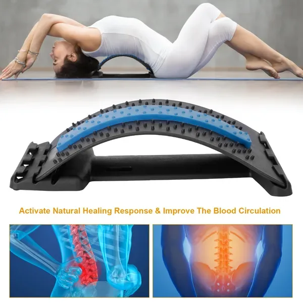 Back Massage Stretching Device Multi-Level Lumbar Spinal Support Stretcher Herniated Disc Upper Lower Back Pain Relief view 4