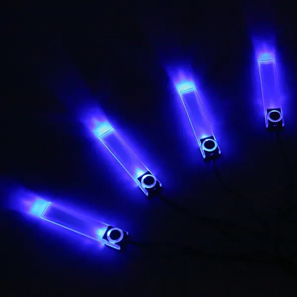 4Pcs Car Interior LED Atmosphere Light Car Charge Decorative Lamp DC 12V Blue Light view 2