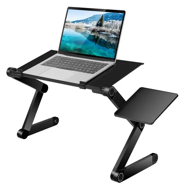 Foldable Laptop Table Bed Notebook Desk With Mouse Board Aluminum Alloy Breakfast Snacking Tray For Home Office Travel Use view 2