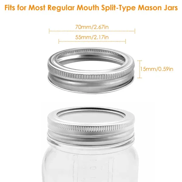 24 Pcs Regular Mouth Canning Jar Metal Rings Split-Type Jar Bands Replacement view 3