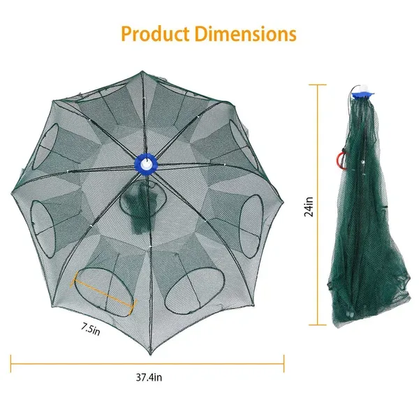 Foldable Fishing Bait Net Trap Crab Net Shrimp Fish Cast Dip Cage view 3