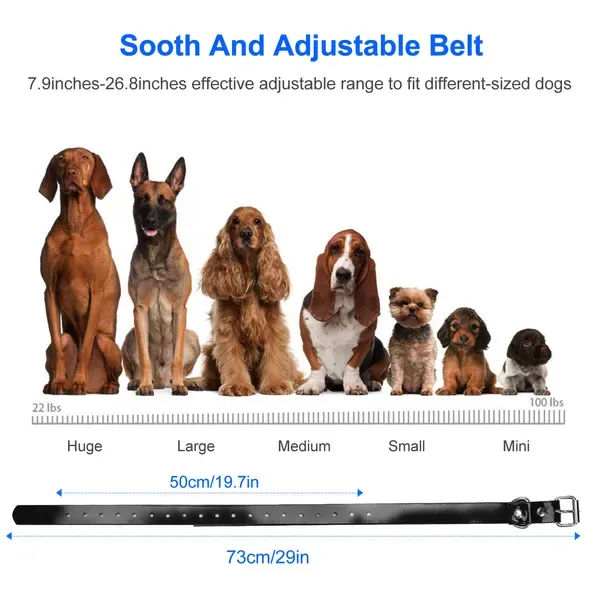Dog Training Collar Receiver IP67 Waterproof Dog Bark Shock Collar Accessories Adjustable Belt view 2