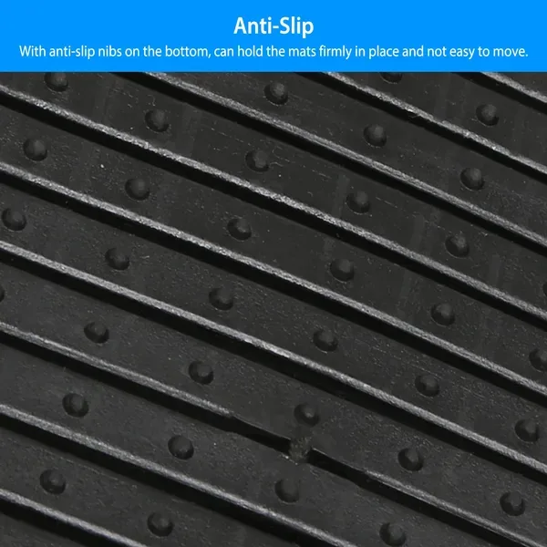 4Pcs Automotive Floor Mats Front And Rear PVC Rubber Floor Mats Heavy Duty Drive Vehicle Car Mats With Trimmable Design Fit Most Cars SUVs Trucks view 3