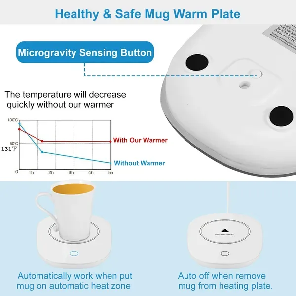 Coffee Mug Warmer Cup Warmer Auto Shut Off Coffee Tea Milk Electric Heater Pad Office Home Desk Coffee Mug Warmer view 4