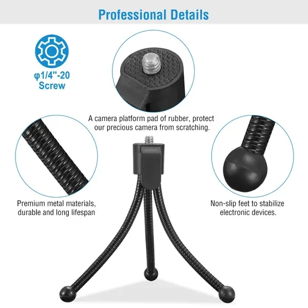 Tripod Stand For Camera Mini Projector Flexible Tripod Holder Heavy Duty Camera Tabletop Mount view 3