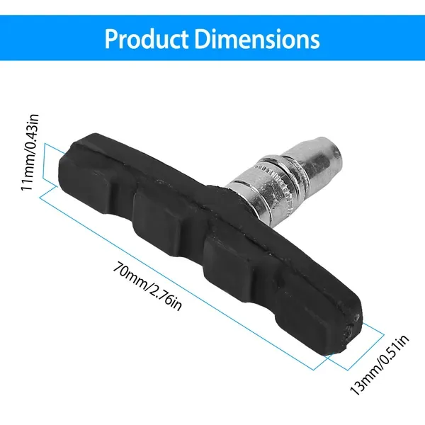 5 Pairs V Bike Brake Pads Road Mountain Bicycle V-Brake Blocks Set 70mm Non-Slip V Bicycle Stop Caliper view 3