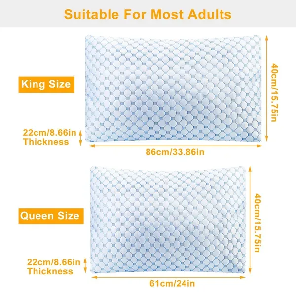 Cooling Memory Foam Pillow Ventilated Soft Bed Pillow With Cooling Gel Infused Memory Foam Heat Reducing Cooling Fiber Breathable Machine view 2