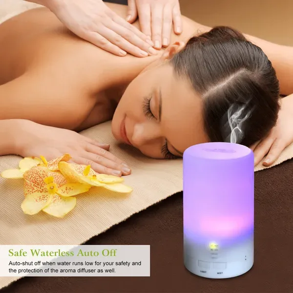 Mini Cool Mist Humidifier Ultrasonic Aroma Essential Oil Diffuser With 7 Color LED Lights 4 Timer Settings view 2
