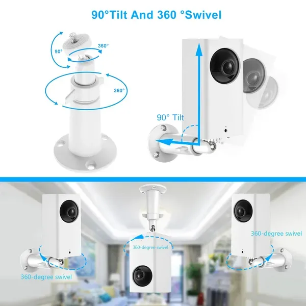 3 Packs Security Camera Wall Mount For Arlo 360 Degree Adjustable Camera Holder Garden Patio Screw Mount view 4