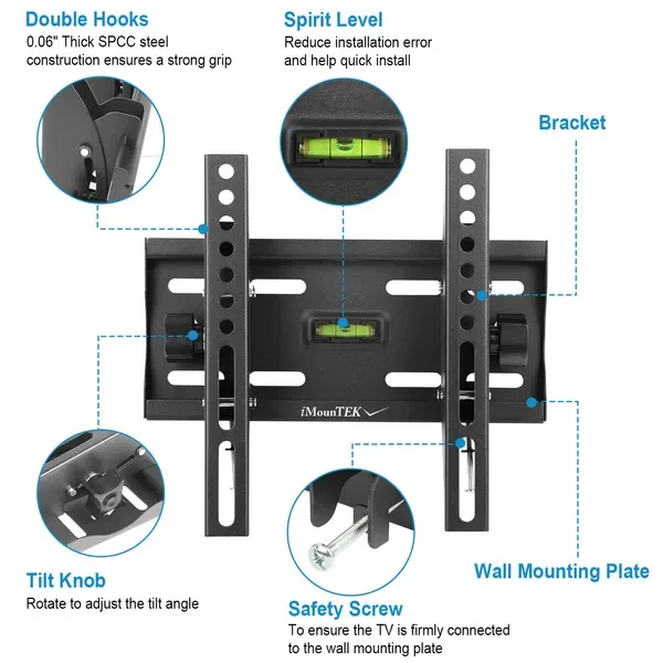 TV Wall Mount Bracket Tilt For 23"-42" LED/LCD/PLASMA Flat TV VESA 200x200mm view 4