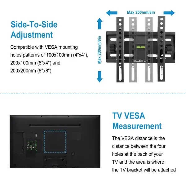 TV Wall Mount Bracket Tilt For 23"-42" LED/LCD/PLASMA Flat TV VESA 200x200mm view 2